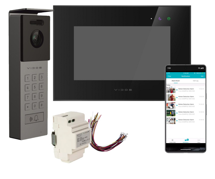 Wideodomofon Vidos z natynkową stacją S12D z szyfratorem i dotykowym monitorem M10B-X